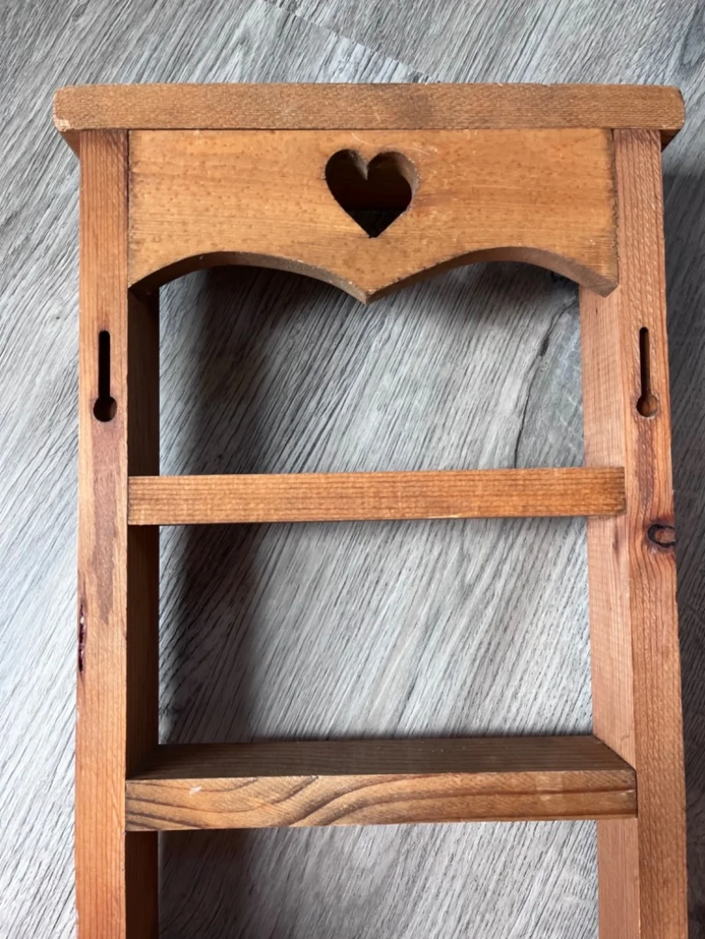 Vintage Wood Wall Shelf Heart Cutout Primitive Country Farmhouse Cottagecore